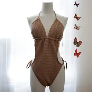 Victoria's Secret Swim Crochet Monokini One-Piece Swimsuit SIZE L NWT